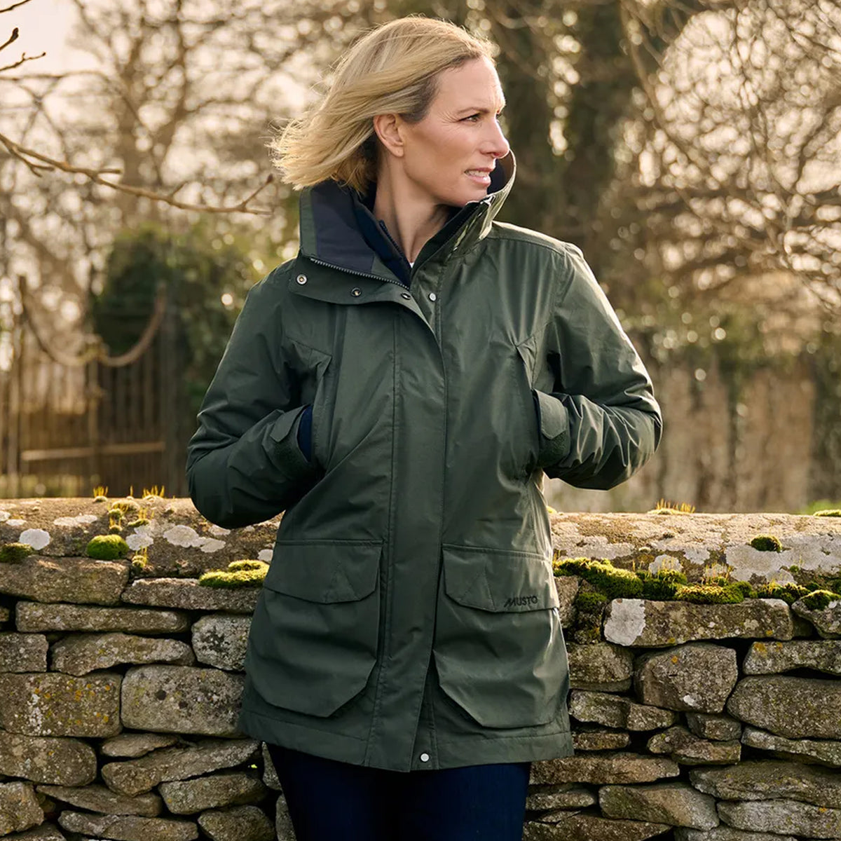 Musto Womens Fenland Stretch Waterproof Jacket Deep Green