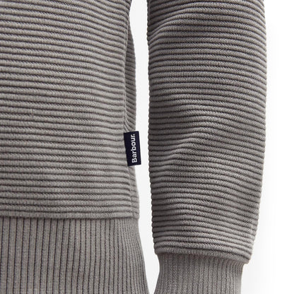 Barbour Cartington Knitted Crew Jumper Agave Green - The Sporting Lodge