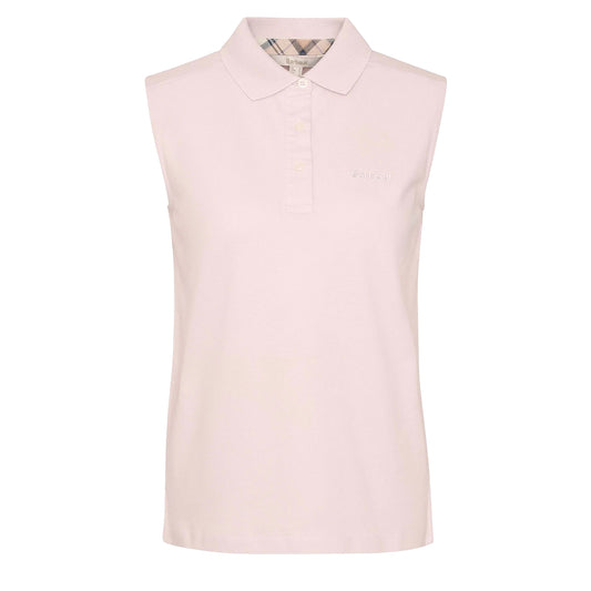 Barbour Womens Bowford Sleeveless Polo Top Primrose Pink - The Sporting Lodge