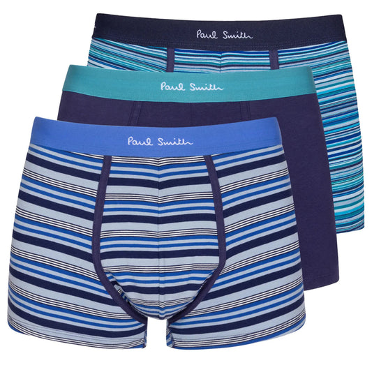 Paul Smith Cotton-Blend Mixed Boxer Briefs Three Pack Navy Stripe - The Sporting Lodge