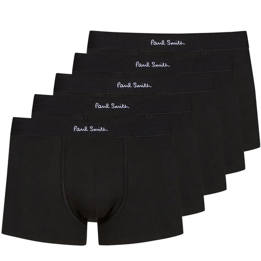 Paul Smith Organic Cotton Boxer Briefs Five Pack Black - The Sporting Lodge