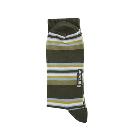 Barbour Summer Stripe 2 Pack Socks Olive / Navy Stripe