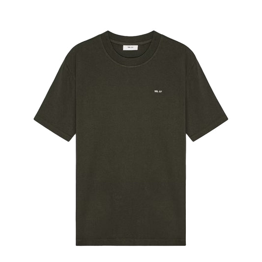 NN07 Adam Casual Logo Pima T-shirt Dark Army