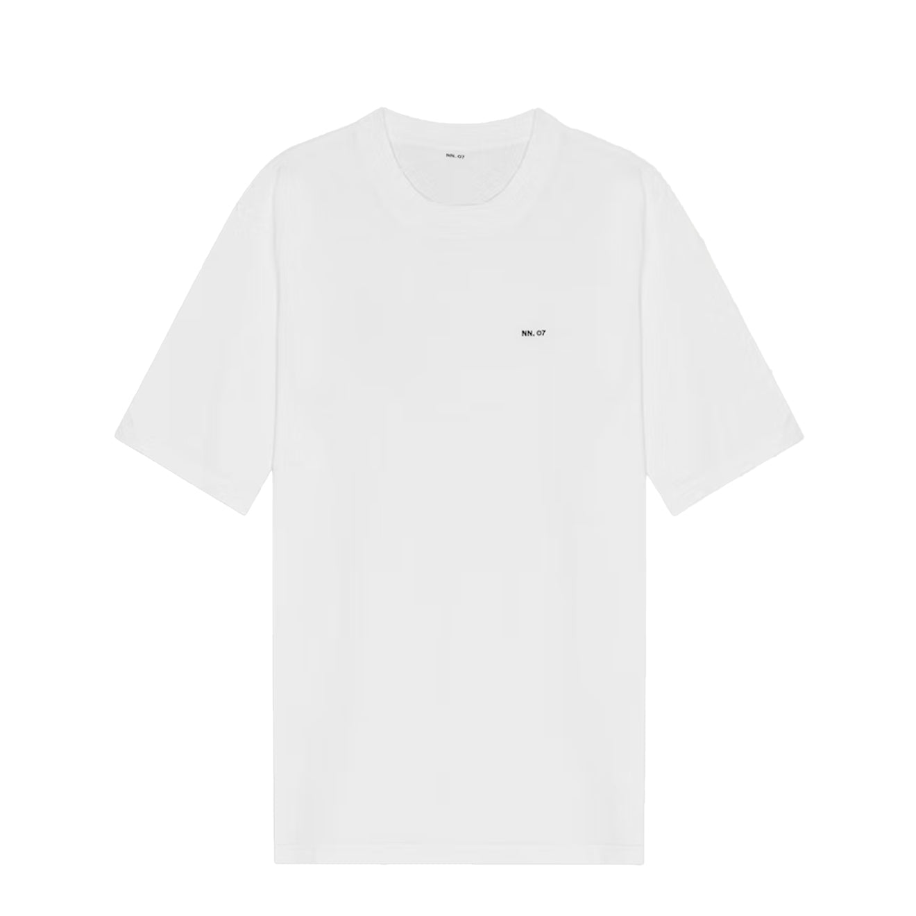 NN07 Adam Casual Logo Pima T-shirt White - The Sporting Lodge