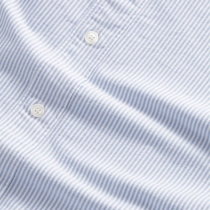 NN07 Colby BD Logo Regular Fit Oxford Shirt Blue Stripe - The Sporting Lodge