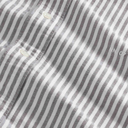NN07 Colby BD Logo Regular Fit Oxford Shirt Brown Stripe