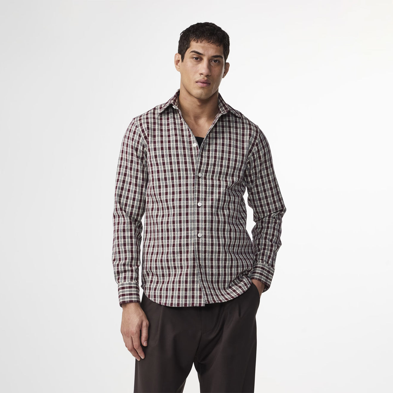 NN07 Colby Mouline Shirt Wine Check