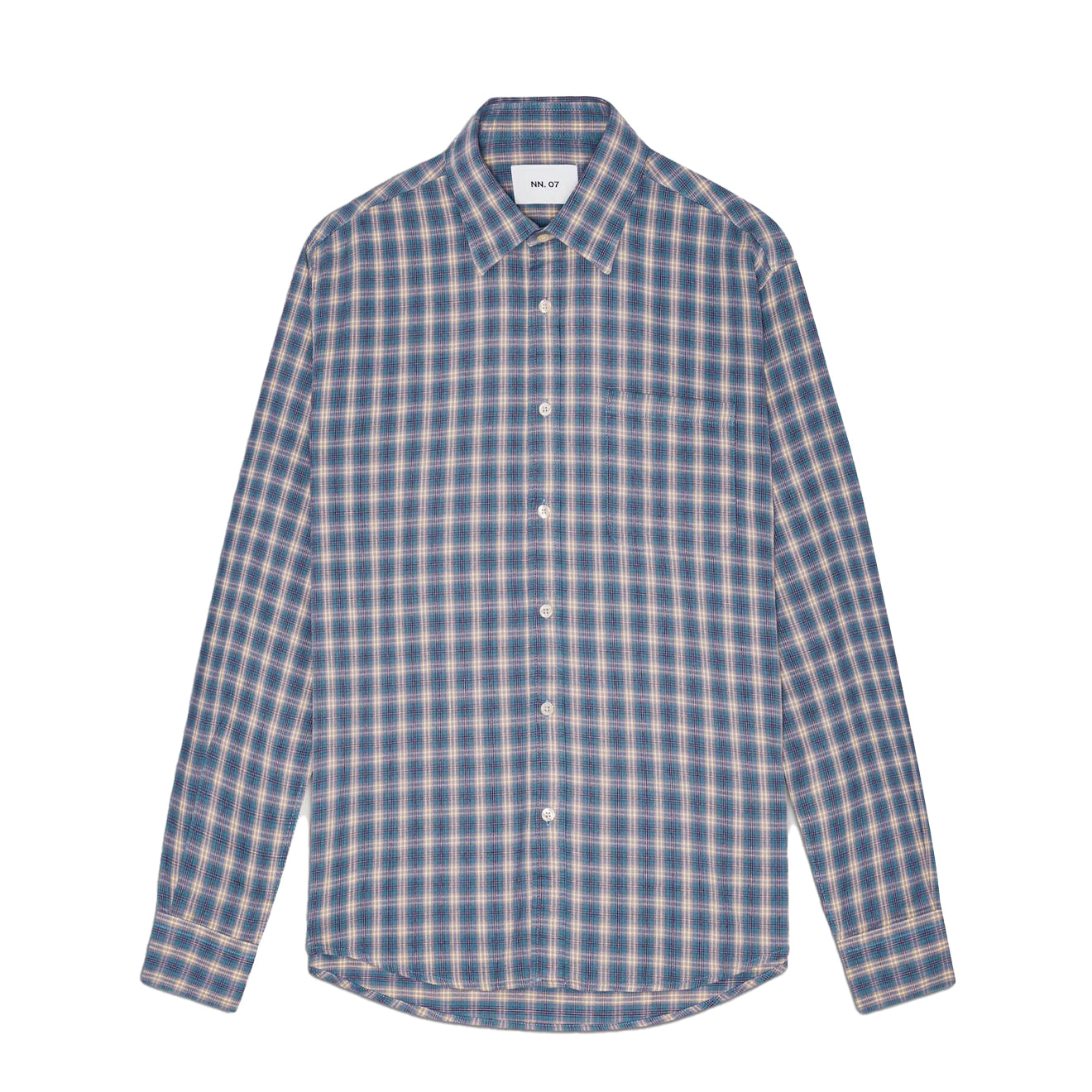 NN07 Deon Flannel Shirt Blue Check - The Sporting Lodge
