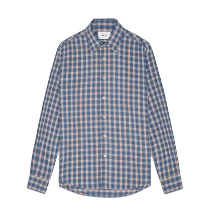 NN07 Deon Flannel Shirt Blue Check - The Sporting Lodge