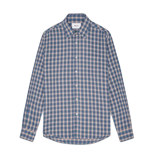 NN07 Deon Flannel Shirt Blue Check