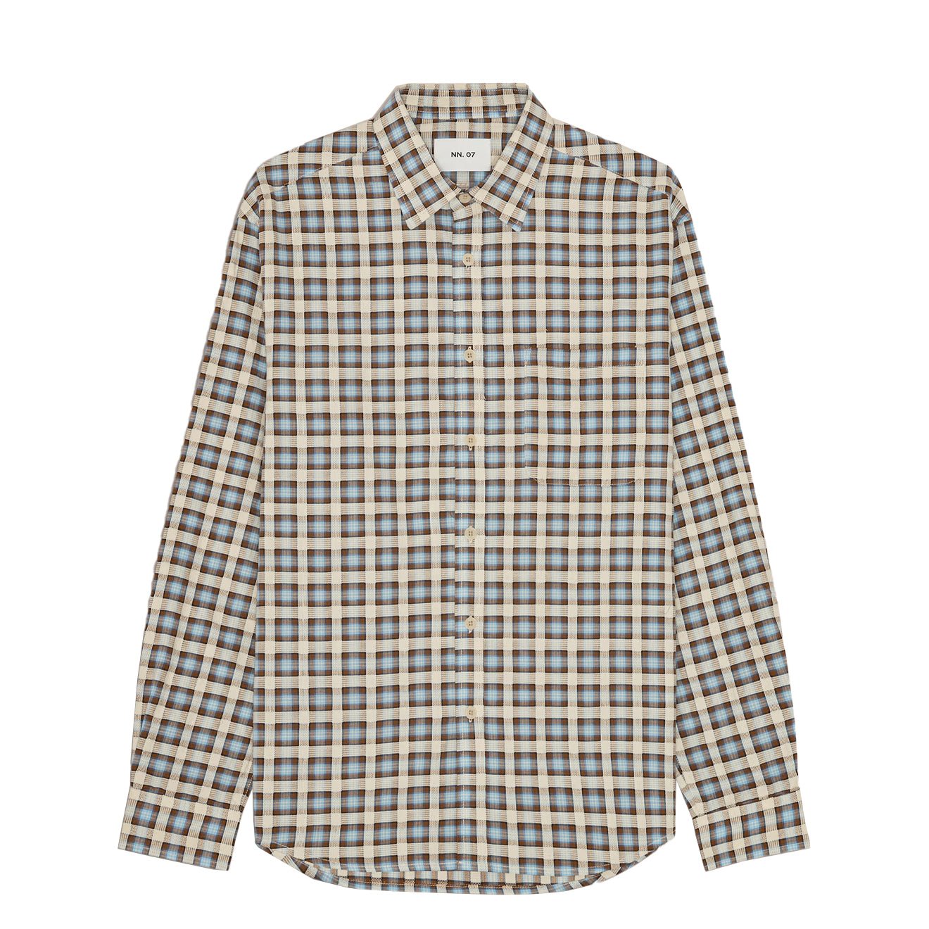 NN07 Deon Shirt Blue Check