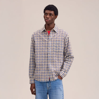 NN07 Deon Shirt Blue Check