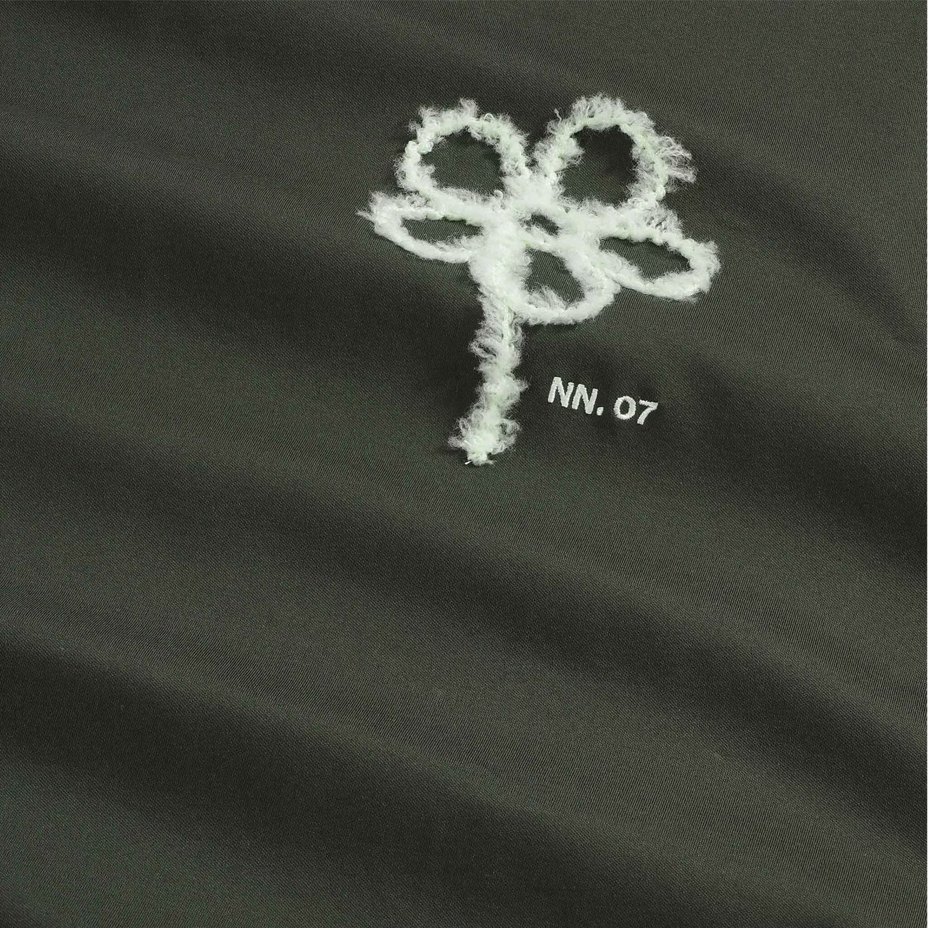 NN07 Pedro Embroidery Organic Cotton T-Shirt Dark Army - The Sporting Lodge