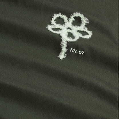 NN07 Pedro Embroidery Organic Cotton T-Shirt Dark Army - The Sporting Lodge