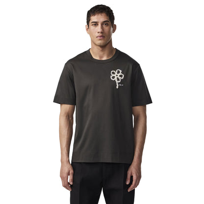 NN07 Pedro Embroidery Organic Cotton T-Shirt Dark Army - The Sporting Lodge