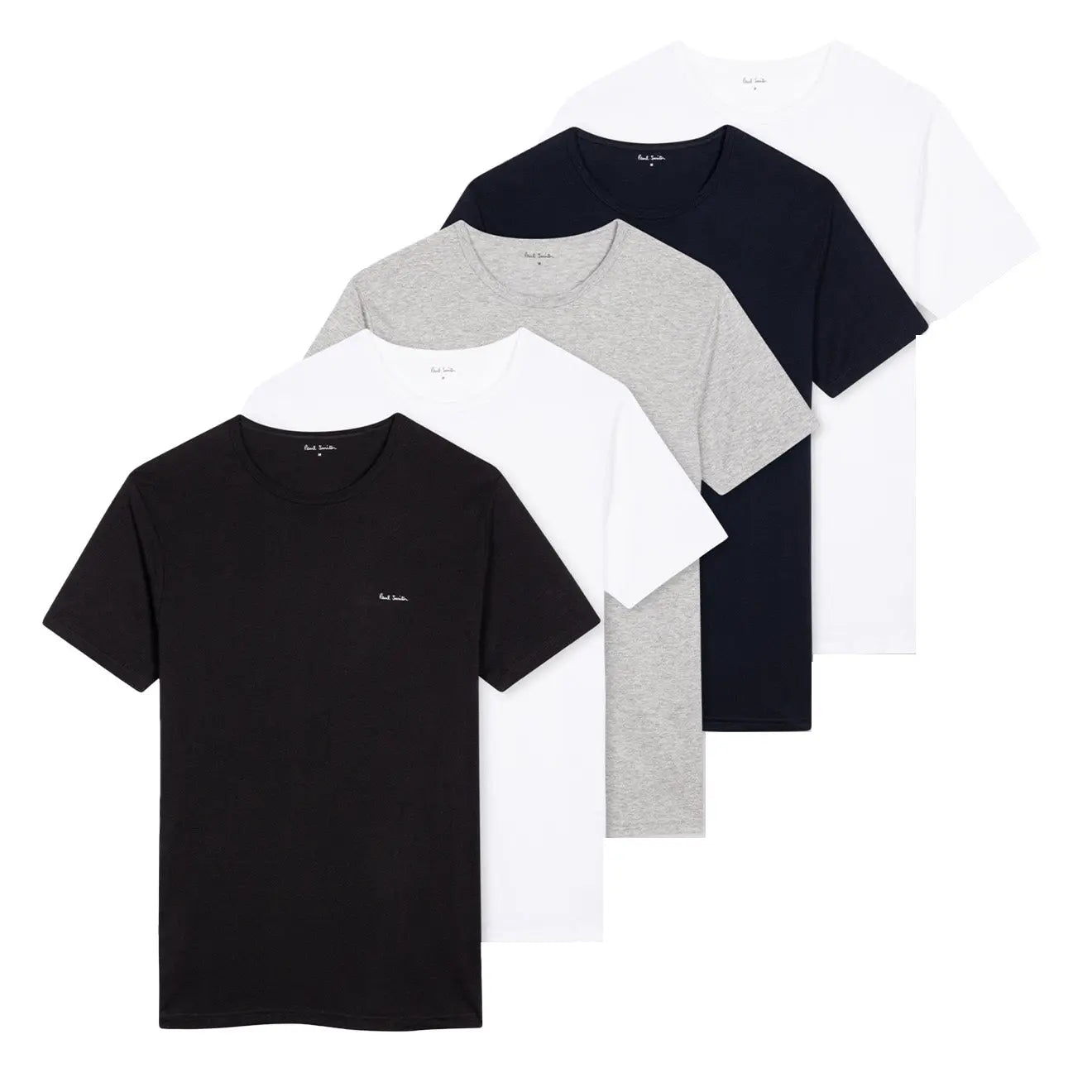 Paul Smith Organic Cotton Logo Lounge T-Shirts Five Pack Multicolour