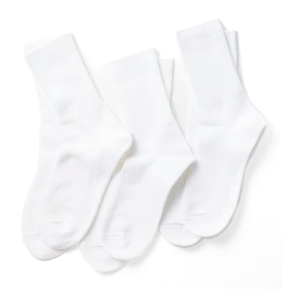 ROTOTO Organic Daily 3 Pack Ribbed Crew Socks White