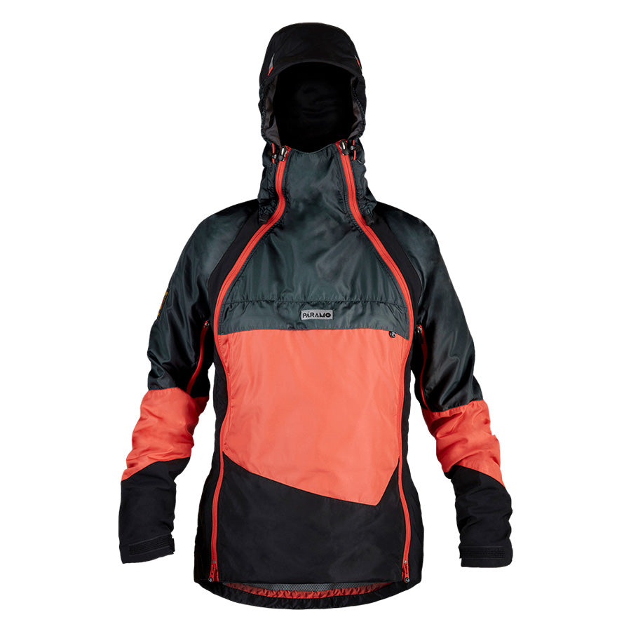 Paramo Womens Velez Evolution Hybrid Smock Hot Coral / Steel / Black-3