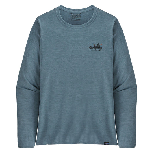 Patagonia Womens L/S Cap Cool Daily Graphic Shirt 73 Skyline / Light Plume Grey X-Dye - The Sporting Lodge