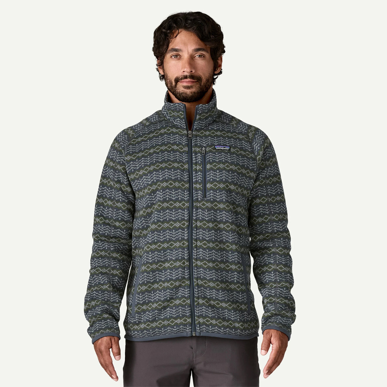 Patagonia Better Sweater Fleece Jacket Woven Together Smolder Blue