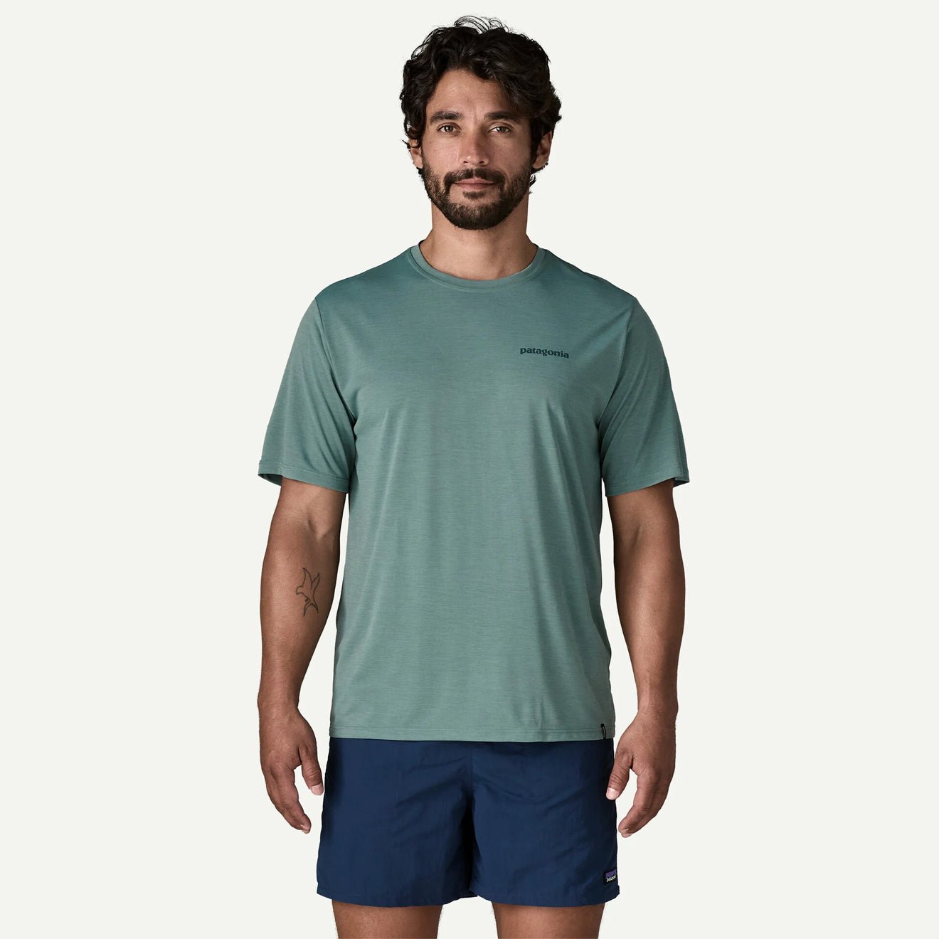 Patagonia Cap Cool Daily Shirt Boardshort Logo Dyno White
