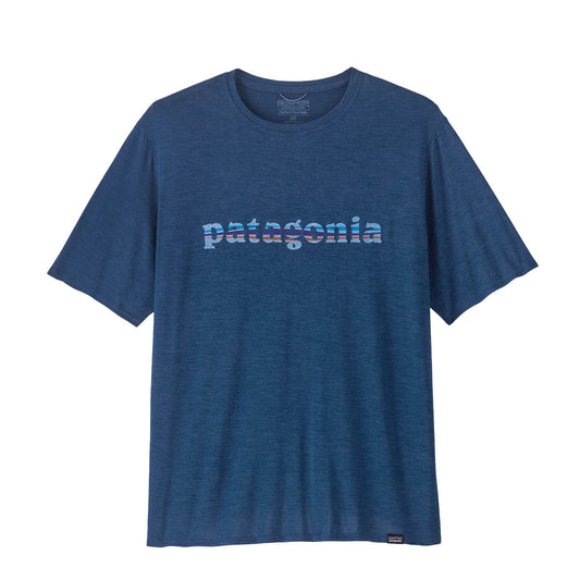 Patagonia Capilene Cool Daily Graphic Shirt '73 Text Logo Clement Blue X-Dye