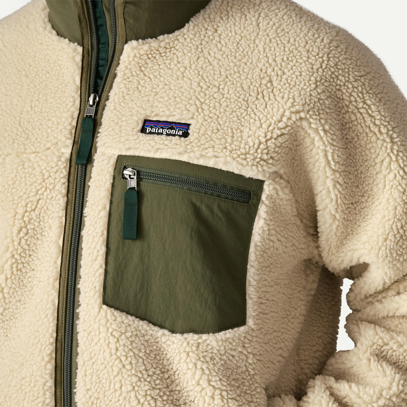 Patagonia Classic Retro-X Fleece Jacket Dark Natural w/Basin Green