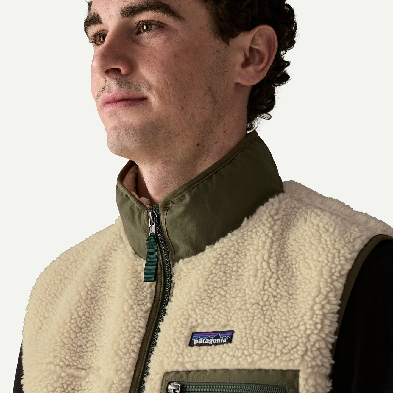 Patagonia Classic Retro-X Vest Dark Natural / Basin Green - The Sporting Lodge