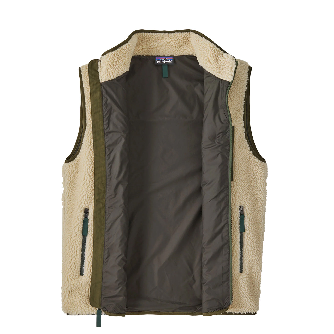 Patagonia Classic Retro-X Vest Dark Natural / Basin Green - The Sporting Lodge