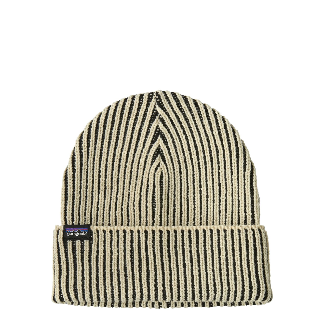 Patagonia Fisherman's Rolled Beanie Contrast Stripe Black - The Sporting Lodge