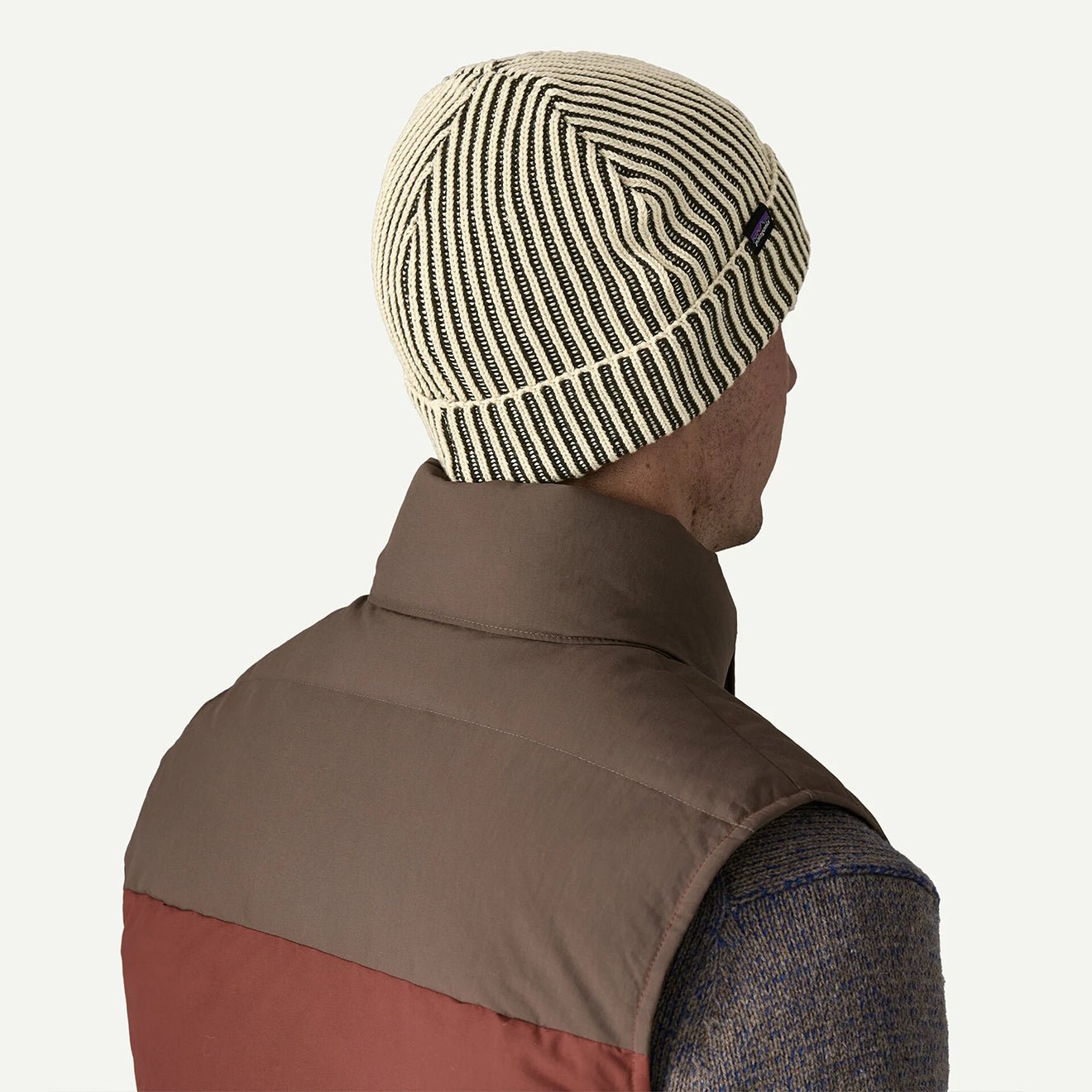 Patagonia Fisherman's Rolled Beanie Contrast Stripe Black - The Sporting Lodge