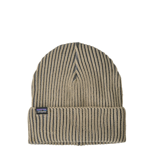 Patagonia Fishermans Rolled Beanie Contrast Stripe / Weathered Stone