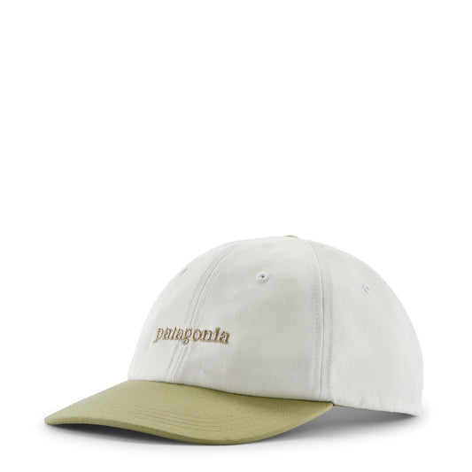 Patagonia Fitz Roy Icon Trad Cap Text Logo Birch White / Gumtree Green - The Sporting Lodge