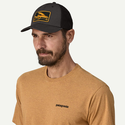 Patagonia Flying Fish LoPro Trucker Hat Flying Fish Fork Ink Black