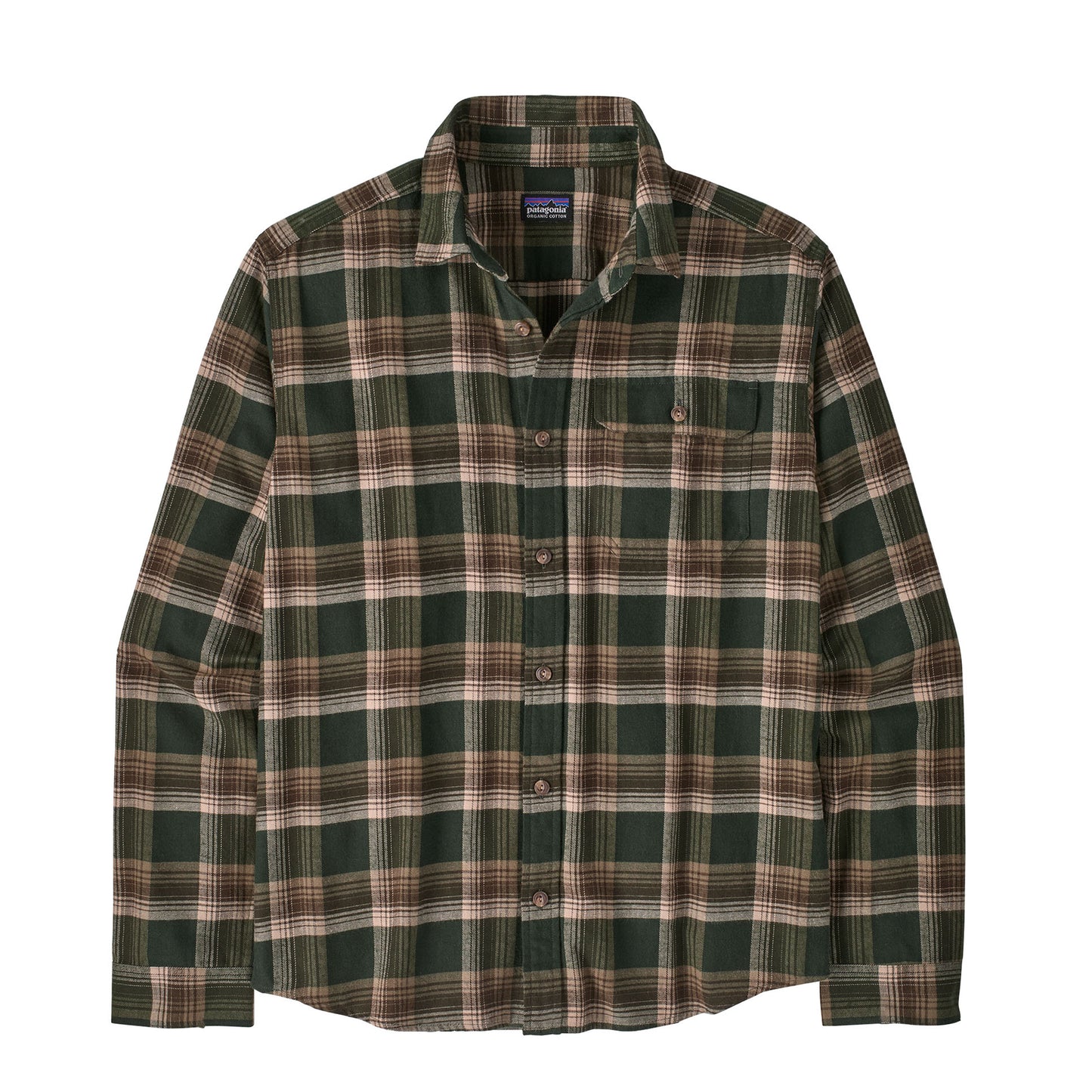 Patagonia L/S Lightweight Fjord Flannel Shirt Cozy Cabin / Treeline Green