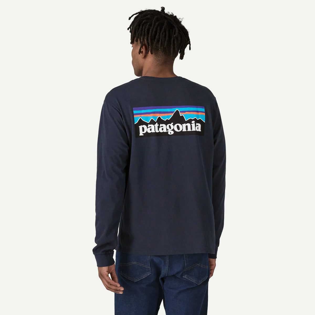 Patagonia L/S P-6 Logo Responsibili-Tee Fiber White