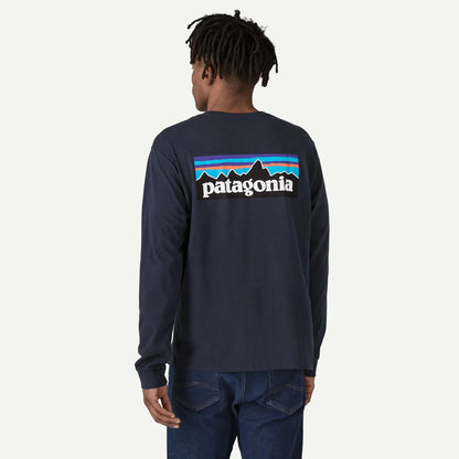 Patagonia L/S P-6 Logo Responsibili-Tee Fiber White