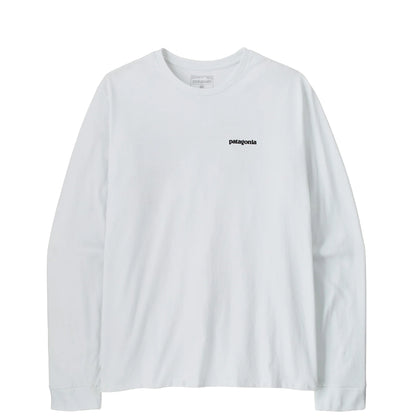 Patagonia L/S P-6 Logo Responsibili-Tee Fiber White