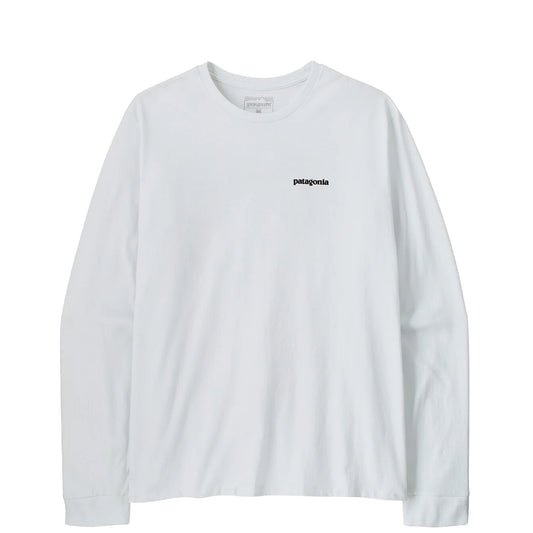 Patagonia L/S P-6 Logo Responsibili-Tee Fiber White