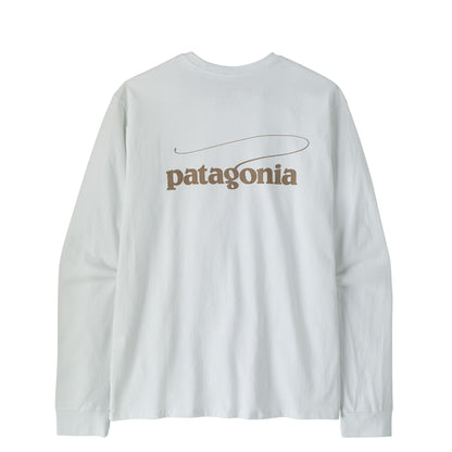 Patagonia L/S Casting Logo Responsibili-Tee Fiber White