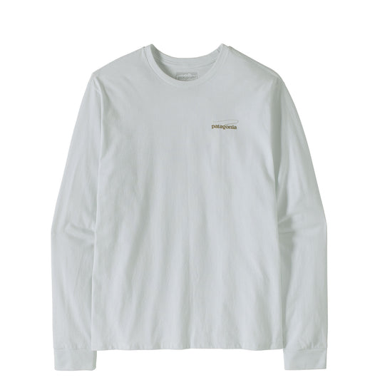 Patagonia L/S Casting Logo Responsibili-Tee Fiber White