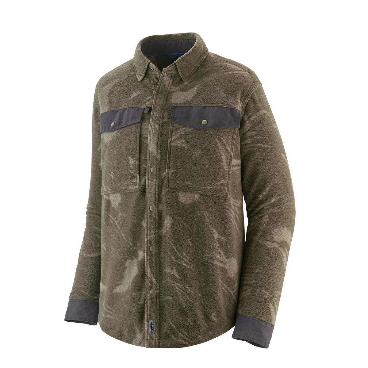 Patagonia L/S Early Rise Snap Shirt Polar Breeze / Basin Green