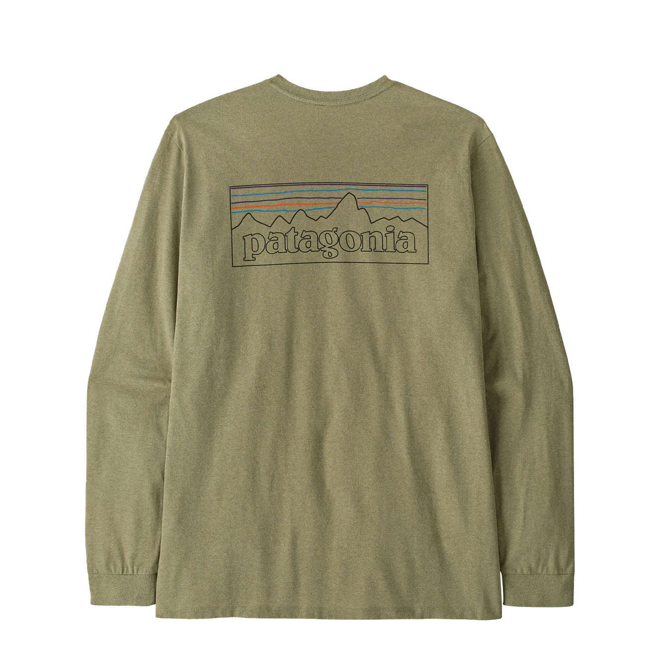 Patagonia L/S P-6 Logo Responsibili-Tee P-6 Outline Gumtree Green - The Sporting Lodge