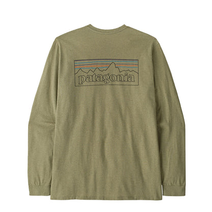 Patagonia L/S P-6 Logo Responsibili-Tee P-6 Outline Gumtree Green - The Sporting Lodge