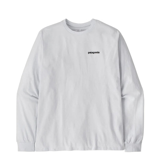 Patagonia L/S P-6 Logo Responsibili-Tee White - The Sporting Lodge