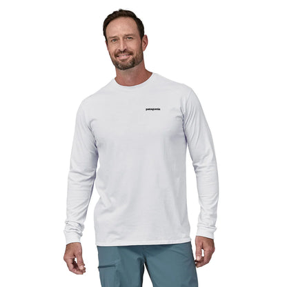 Patagonia L/S P-6 Logo Responsibili-Tee White - The Sporting Lodge