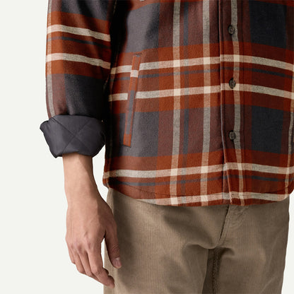 Patagonia Lightweight Insulated Fjord Flannel Shirt Ashore Old Growth Green