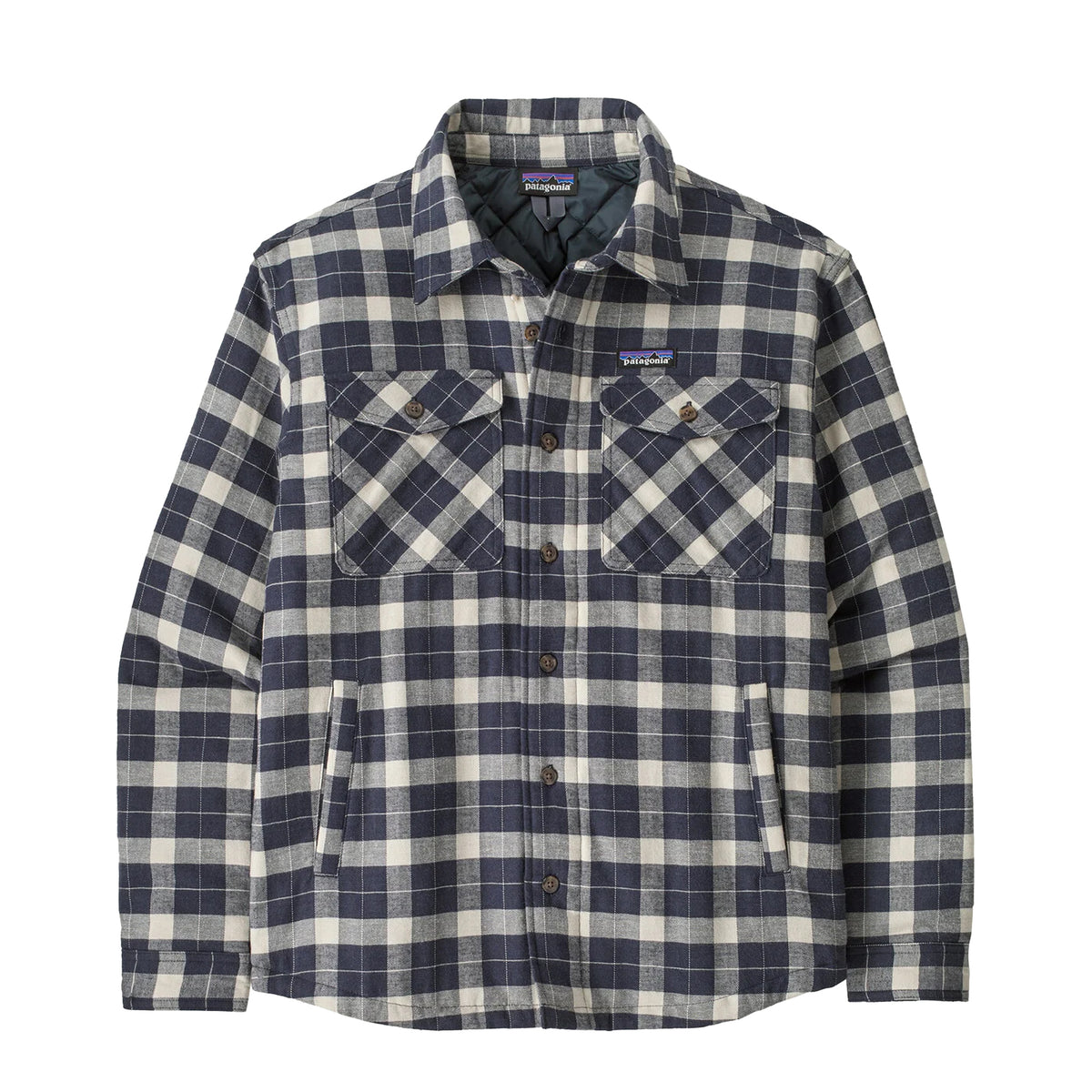 Patagonia Lightweight Insulated Fjord Flannel Shirt Evergreen Fjord / Smolder Blue