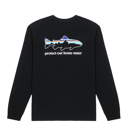 Patagonia Long Sleeved Home Water Trout Responsibili-Tee Black