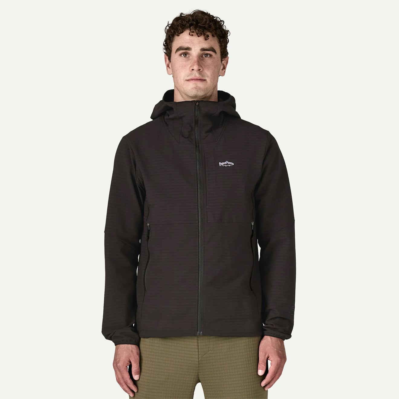 Patagonia R1 TechFace Fitz Roy Trout Hoody Black